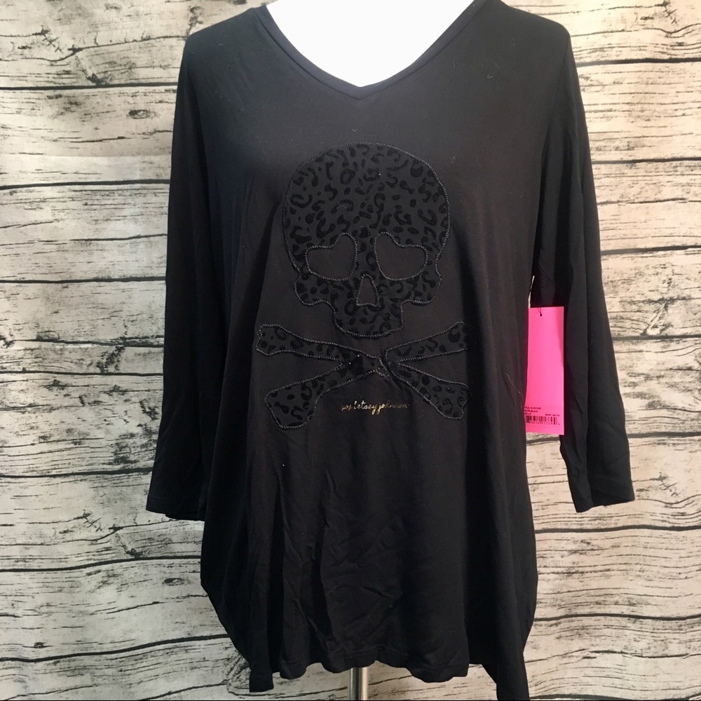 Betsey Johnson Performance Skull Tee Sz 2X